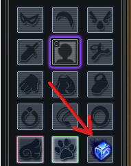 Amulet slots in the equipment window